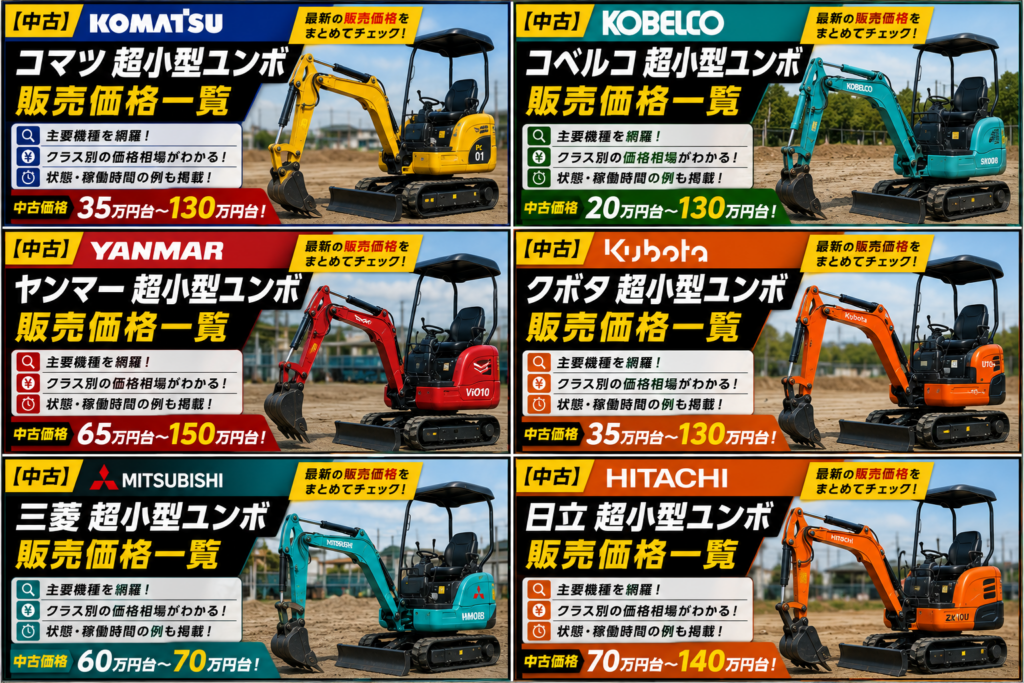 2025年 小型ユンボ販売価格