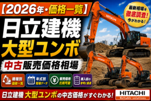 2026年 日立建機 大型ユンボ 中古販売価格相場一覧