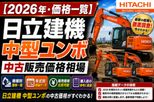 2026年日立建機 中　型ユンボ中古販売価格相場一覧